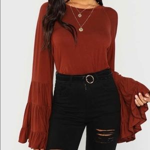 Bell Sleeve Crop Top